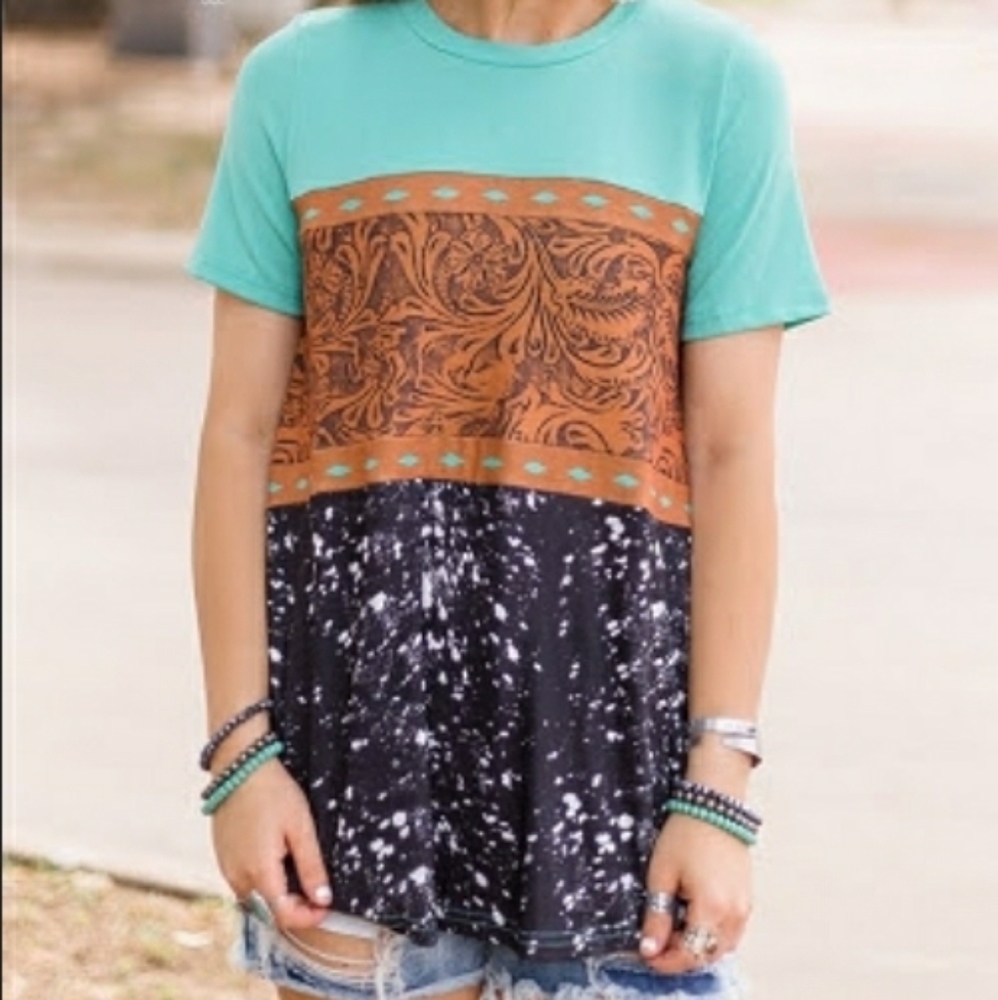 Tooled Leather Tee
